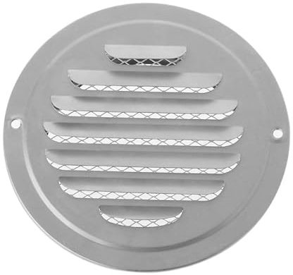 Rejilla de ventilación redonda blanca de 180 mm con red antivuelos para paredes y techos, para baño, oficina, habitación, ventilación, cubierta de ventilación