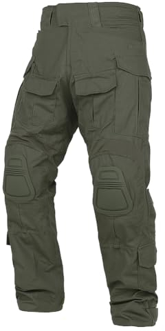 KRYDEX GEAR Kampfhose G3 Taktische Hose mit Knieschoner Militär Outdoor Airsoft Kampf Jagd Hosen für Männer (Ranger Grün, 3XL)