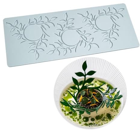 TUKE Leaf Molds Silicone Fondant Molds 3D Ring Leaf Flower Chocolate Molds, Silicone Molds for Baking, Sugar Craft, Wax, Gum Paste, Cupcakes, Clay (Flower_12.08x4.92x0.12inch)