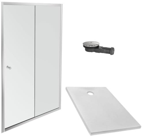 Jacob Delafon Receveur Douche Ipso 120 x 80 + paroi coulissante Niche + bonde