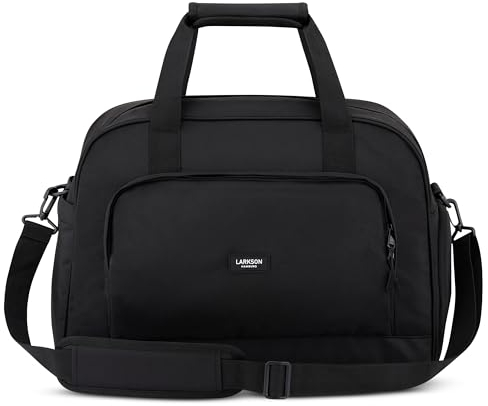 Larkson Weekender Damen & Herren Schwarz - Finja Large - Stylische Reisetasche Handgepäck mit Schuhfach - Travel Bag aus Recyceltem PET - Wasserabweisend