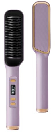 Mini Cordless Hair Straightener Rechargeable - Ceramic Titanium Portable Flat Iron with Temperature Control, Perfect for Travel (Purple)