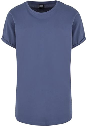 Urban Classics Men's Tb1561-long Shaped Turnup Tee T-Shirt, Vintage Blue, XXL