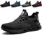 SUADEX Sicherheitsschuhe Arbeitsschuhe Herren Damen Leicht S3 Arbeitsschutzschuhe Stahlkappenschuhe Atmungsaktiv mit Stahlkappe Schwarz 43 EU