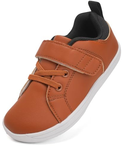 Scarpe Bambino e Bambina per Il Barefoot Scarpe da Ginnastica Minimaliste per Gli Sport Interno ed Estern Ragazzi Ragazze Scarpa da Passeggio(Marrone,28 EU Larga)