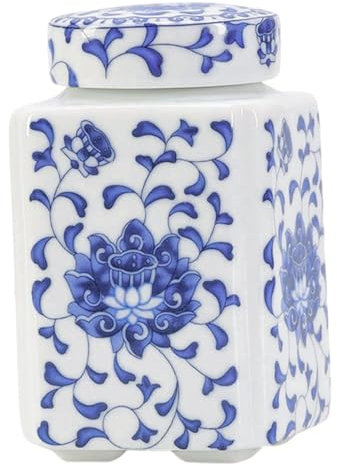 GRIRIW Tarro De Té De Cerámica Vintage Tapa Recipiente Hermético Para Té Suelto 500ml Diseño Retro Adecuado Para Cocina y Decoración Del Hogar Tarro Multifuncional