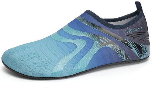Zapatos de agua para mujer, zapatos de playa para hombre, zapatos de natación, zapatos descalzos para piscina, yoga, deportes acuáticos rápidos, calcetines acuáticos, azul (342blue), 42.5/43.5 EU