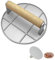 Foyucool Smash Burger Press, 16cm Rond Presse à Hamburger, Poignée en Bois Résistant à la Chaleur, pour Steak, Burger, Viande, Barbecue, Argent