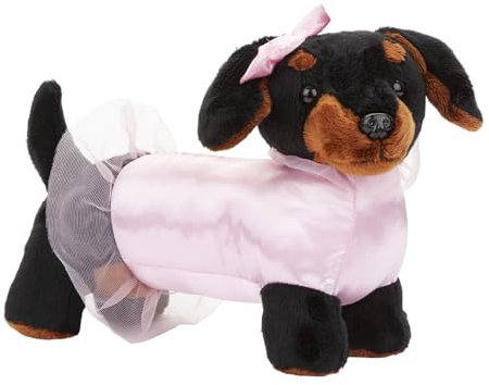 VFM - Sausage Dog Ballerina Soft Toy Fun Doggy Plush Cuddly Soft Fluffy Stuffed Toy Plush Toy Cute Stuffed Plushie, Gifts for Birthday, Valentine's Day Christmas - 30cm Pink