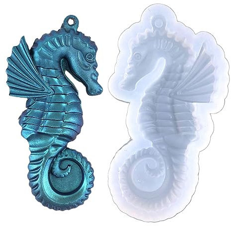Weihnachten Seepferdchen Ornamente Harz Gießen Silikon Form Frau Schlüsselbund Dekorative Anhänger Schmuck Form Für Handwerk