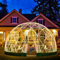 4.6M Garten Kuppel lgloo, Geodätische Kuppel Gewächshaus mit PVC-Klar Abdeckung, Garten Bubble Dome Zelt Haus mit 2 x 10M Light Strings für Outdoor, Patio (Green Edge, 4.6M)