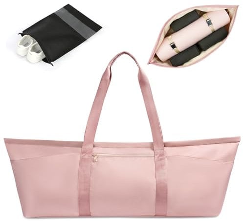 Aucuu Sporttasche Damen, Groß Yogatasche, Yogamatte Tasche, Sporttasche Damen mit Nassfach & Schuhtasche, Verstellbarer Schultergurt Yoga Tasche, Yogamattentasche, Yogatasche für Pilates Yogamatten