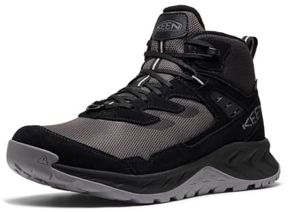 KEEN Hightrail Herren Schneestiefel, mittelhoch, langlebig, isoliert, Leder, wasserdicht, Schnee-Wanderstiefel, Schwarz/Stahlgrau, 11