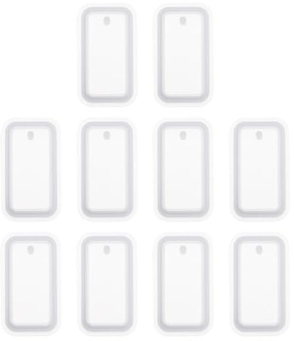 sourcing map 10 Pcs Rectangle Resin Keychain Moulds, Silicone Epoxy Mould Kit with Hole for Pendant Keychains Ornament Jewelry Art Crafts Making DIY Crafts, White