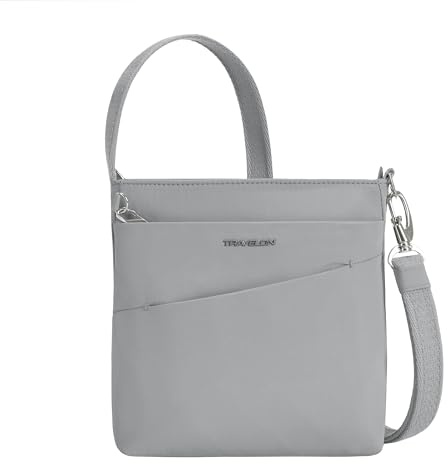 Travelon Anti-Theft Roam Small Crossbody, Glacier, 8.5”W X 8.5”H X 2.25”D