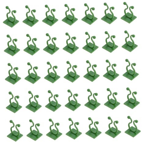 Hemobllo Pflanzenhalterungshaken mit Gutem Befestigungseffekt und Verarbeitung Grüne 50 Stück aus Kunststoff für Gartenpflanzen im Garten
