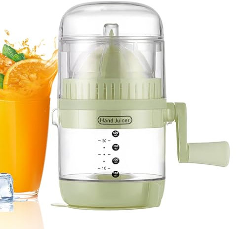 Exprimidor manual – Exprimidor manual de prensa lenta | Extractor de jugo manual de prensa lenta para un máximo rendimiento | Exprimidor manual portátil fácil de usar | Exprimidor de frutas manual