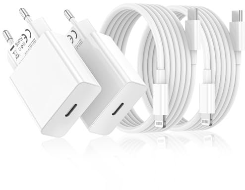 Caricatore iPhone,2Pack Caricatore USB C Caricabatterie Rapido With 2M/6FT Cavo USB-C a Lightning per iPhone 14/13/12/11 Pro Max/XS/iPad e iPod - Caricamento Veloce con Certificazione MFi