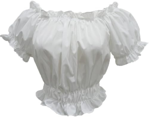 Grebrafan Womens Renaissance Peasant Blouse Off Shoulder Puff Sleeve Tops (UK(4-6) XS, White)