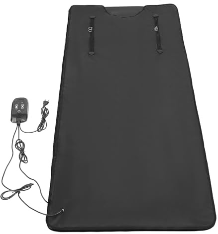 sauna a infrarossi, 500 W, coperta per sauna a infrarossi, con 5 coperte di emergenza, temperatura regolabile, 30-70 °C, 20-60 minuti, coperta per sauna per il sonno, migliorare la pelle