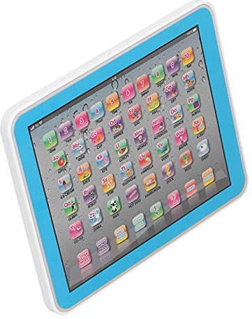 Diyeeni Tablette éducative pour bébé avec Lumières LED et Musique pour Apprendre L'anglais à Un Jeune âge, Adaptée aux Enfants de Plus de 18 Mois (Blue)