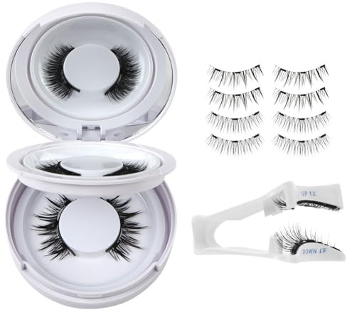 BUTBU Faux Cils Magnetique, Faux Cils Naturel Réutilisables avec Applicateur, Aucune Colle Nécessaire, Facile à Porter et à Enlever avec Instructions