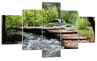 ARTTOR Tableau sur Toile Décoratif 125x70 cm Paysages Forêt - 0356 | Parc Nature Arbres Impression sur Toile Grand Décoration Murale Art Mural Toile Imprimée Salon Chambre Cuisine ARTTOR