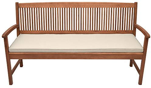 Beautissu Bankauflage - Bequeme Sitzkissen für Gartenmöbel - waschbare Bankkissen Sitzauflage - Gartenbankauflage Outdoor - Palettenkissen 180x48x5 cm - Natur - Base BK
