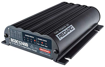 REDARC Dual Input 40A in-Vehicle DC to DC Battery Charger with MPPT Solar Regulator, Green Power Priority, 12V/24V Compatible, for Lithium, AGM, Gel, Lead Acid, Calcium, LiFePO4 Batteries
