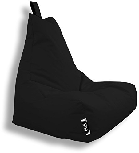 PATCH HOME Patchhome Lounge Sessel XXL Gamer Sessel Sitzsack Sessel Sitzkissen In & Outdoor geeignet fertig befüllt | XXL - Schwarz - in 2 Größen und 25 Farben