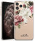 TULLUN Personalisierte Handyhülle für iPhone 7 Plus / 8 Plus - Klare Hartplastik Benutzerdefinierte Blumen Design Name Buchstabe Initialen Name Text - Handschriftlicher Name