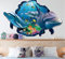 HALLOBO® XXL Wandtattoo Wandaufkleber 3D Fenster Delphin Unterwasserwelt Delfine Marine Meer Wandbild Wohnzimmer Schlafzimmer Kinderzimmer Deko Badzimmer