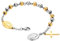 Flongo Rosenkranz Herren Armband Damen Armkette Kette, Edelstahl Kugelkette Armreif Silber Gold Golden Jungfrau Maria Heilige Maria Mutter Gottes mit Kreuz Medallion Anhänger