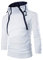 Xmiral Kapuzen-Pullover Herren Einfarbig Lose Kapuzensweatshirt Hoodies Reißverschluss-Ausschnitt(2XL,Weiß)