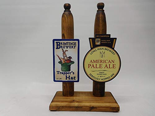Full sized 2 handle wooden beer pump