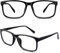 CGID CN12 Brille Extra Schmaler Rahmen! Slim Rechteck Nerd Clear Brille,Glänzend Schwarz