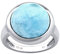 SILVEGO Damen Ring aus 925 Sterling Silber mit natürlichem Larimar 15 mm