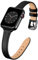 SUNFWR Compatible avec Le Bracelet Apple Watch 41mm 40mm 38mm,Fin Cuir Véritable Femme Bracelet Remplacement,pour iwatch Series 7/6/5/4/3/2/1,SE(38mm 40mm 41mm,Noir&Noir)