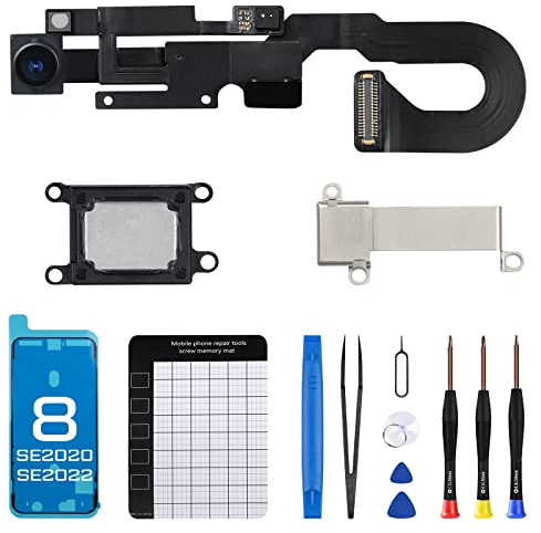 DGSCSMY iPhone Face Front Camera with Sensor Proximity Light and Microphone Flex Cable Replacement for iPhone 8/SE 2020 4.7 inch(Screen Protector Tools Kit)