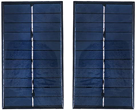ZONADAH Lot de 2 mini panneaux solaires 1,6 W 5,5 V Chargeur de batterie DIY Maison Projets scientifiques Scolaires Camping Pêche Randonnée Jardin