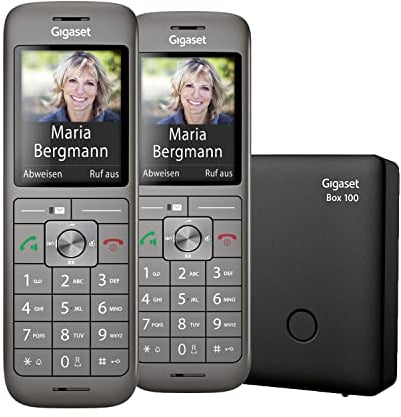 Gigaset CL660HX Duo - 2 schnurlose DECT-Telefone zum Anschluss am Router, Anthrazit-metallic & DECT Basisstation Box 100 für Ihr eigenes Kommunikationssystem mit Gigaset Mobilteilen - in schwarz