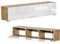 PLATAN ROOM Mobile per TV, 105/140/160/210/280, in rovere bianco, sospeso o in piedi lucido (140 x 30 x 32, rovere oro/bianco lucido)