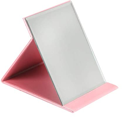 Dproptel Direct Miroir de maquillage sur pied Super HD grand miroir compact pour bureau, maison, camping, voyage (rose)
