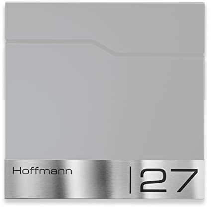 Metzler Edelstahl Briefkastenschild - V2A Edelstahl-Leiste für Enno Briefkästen - Selbstklebende Ruckseite - Individuelle Beschriftung