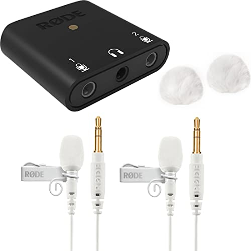 RØDE AI-Micro Interface + 2x Lavalier GO WH + 2x WS05 WH keepdrum Fell-Windschutz