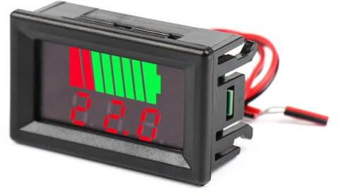 Fasizi 2Pcs Indicatore del Livello di Carica della Batteria dell'auto 12V -72V Tester del Tester della capacità della Batteria al Litio Display LED Tester Voltmetro - Rosso