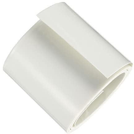 DMiotech 50mm Flat 2m Battery Sleeves PVC Wraps Heat Shrink Tubing for 18650 Battery Pack White