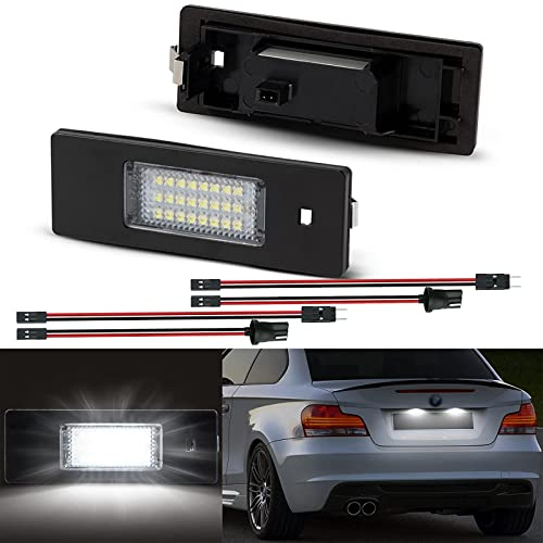 OZ-LAMPE LED Kennzeichenbeleuchtung für BM-W 1 Serie E87 E81 6 Serie E63 E64 Z4 E85 E86 Mini Cooper R55, Nummernschildbeleuchtung mit CAN-Bus, Kennzeichen LED 2 Stücke