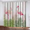 HOUKAI Rosa Flamingo 3D Vorhänge Wohnzimmer, Gardinen Mit Ösen Modern, Gardine Blickdicht Mit Muster 2Er Set, Gardine Für Schlafzimmer 280x260Cm Breite Vorhänge Für Fenster, Moderne Vorhänge
