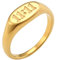 PAMTIER Damen Edelstahl Oval Siegelring mit 11:11 Engelszahl Gravur Minimalistisches Statement Band Gold Größe 54